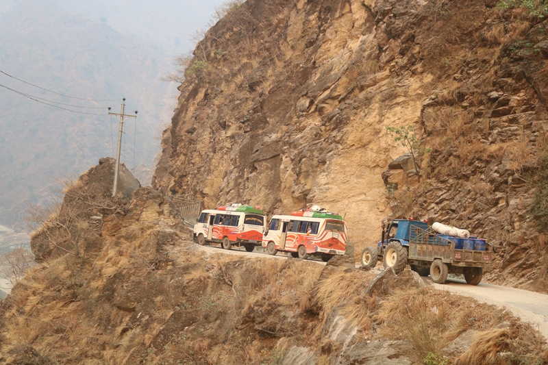 Single lane Karnali Highway