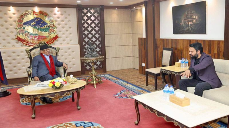 प्रधानमन्त्री प्रचण्ड र मेयर बालेनबीच भेटवार्ता