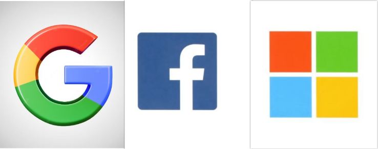 गुगल, फेसबुक, माइक्रोसफ्ट